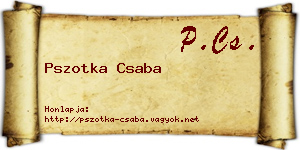 Pszotka Csaba névjegykártya