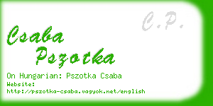 csaba pszotka business card